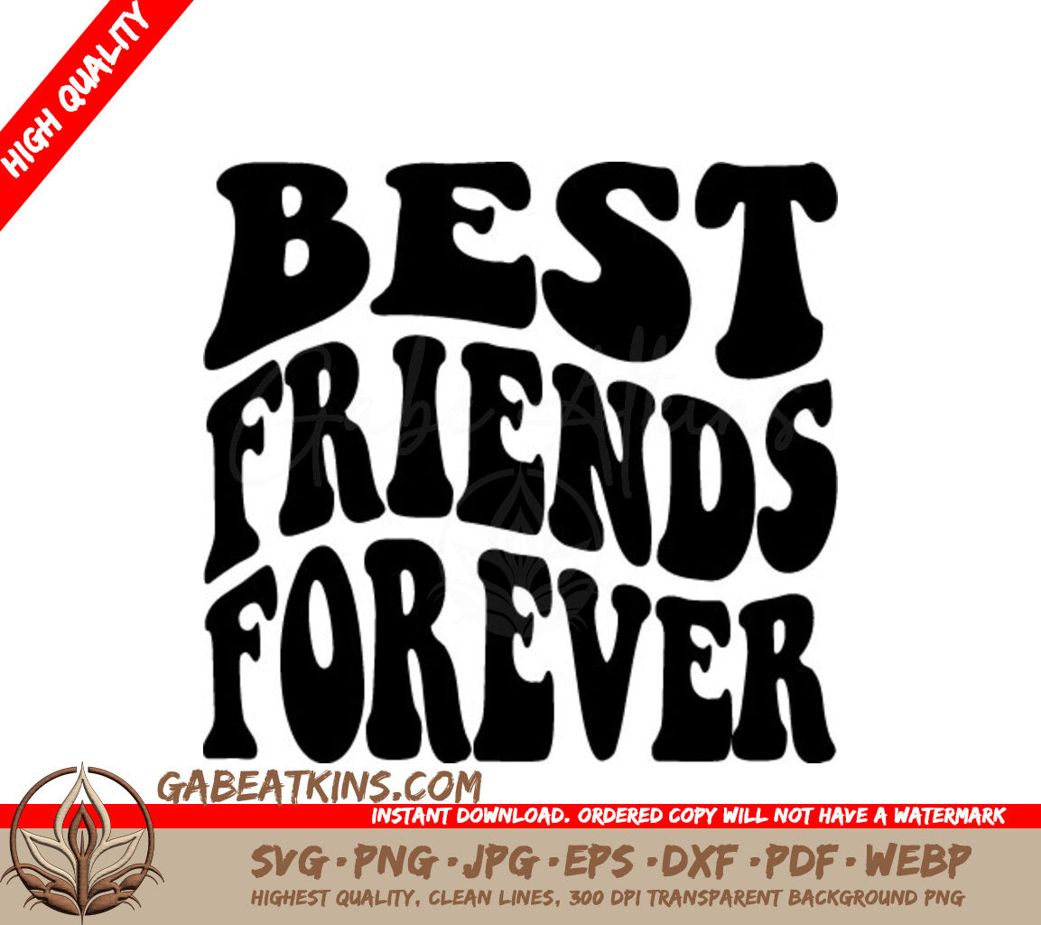 Best Friends Forever Retro SVG - Image SVG