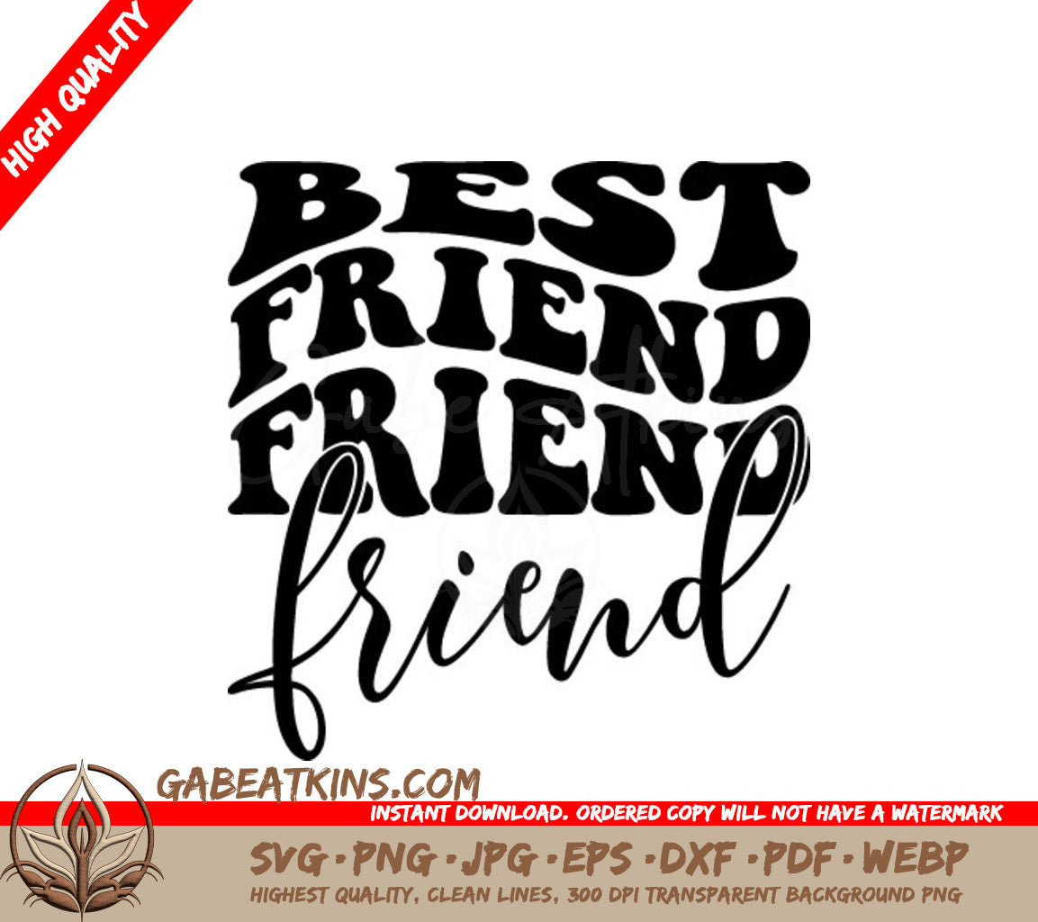 Best Friend SVG - Retro Design SVG