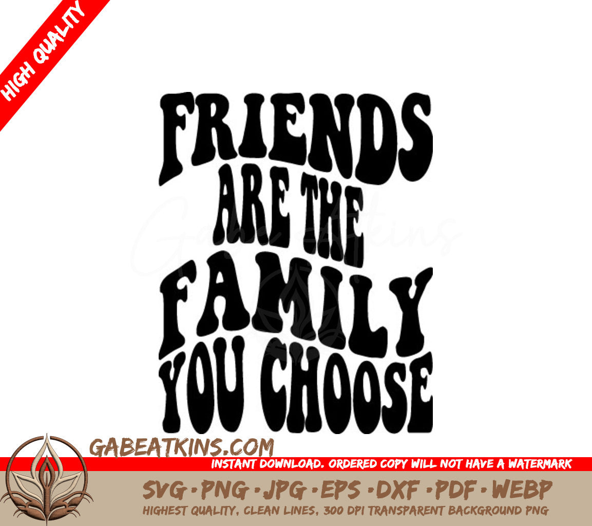 Retro Friends Are Family SVG - Quote Poster SVG