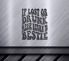 ## Retro If Lost or Drunk, Return to Bestie SVG Cut File SVG