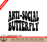 Retro Anti-Social Butterfly SVG SVG