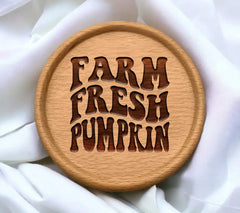 Farm Fresh Pumpkin SVG - Retro Halloween Sign SVG