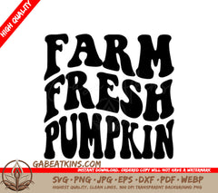 Farm Fresh Pumpkin SVG - Retro Halloween Sign SVG