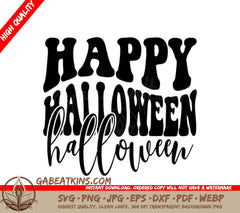 Retro Happy Halloween Sign SVG SVG