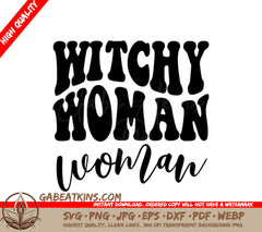 Retro Witchy Woman SVG -  Text Design SVG