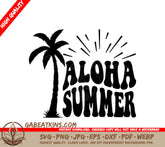 Aloha Summer Palm Tree SVG - Retro Summer Design SVG