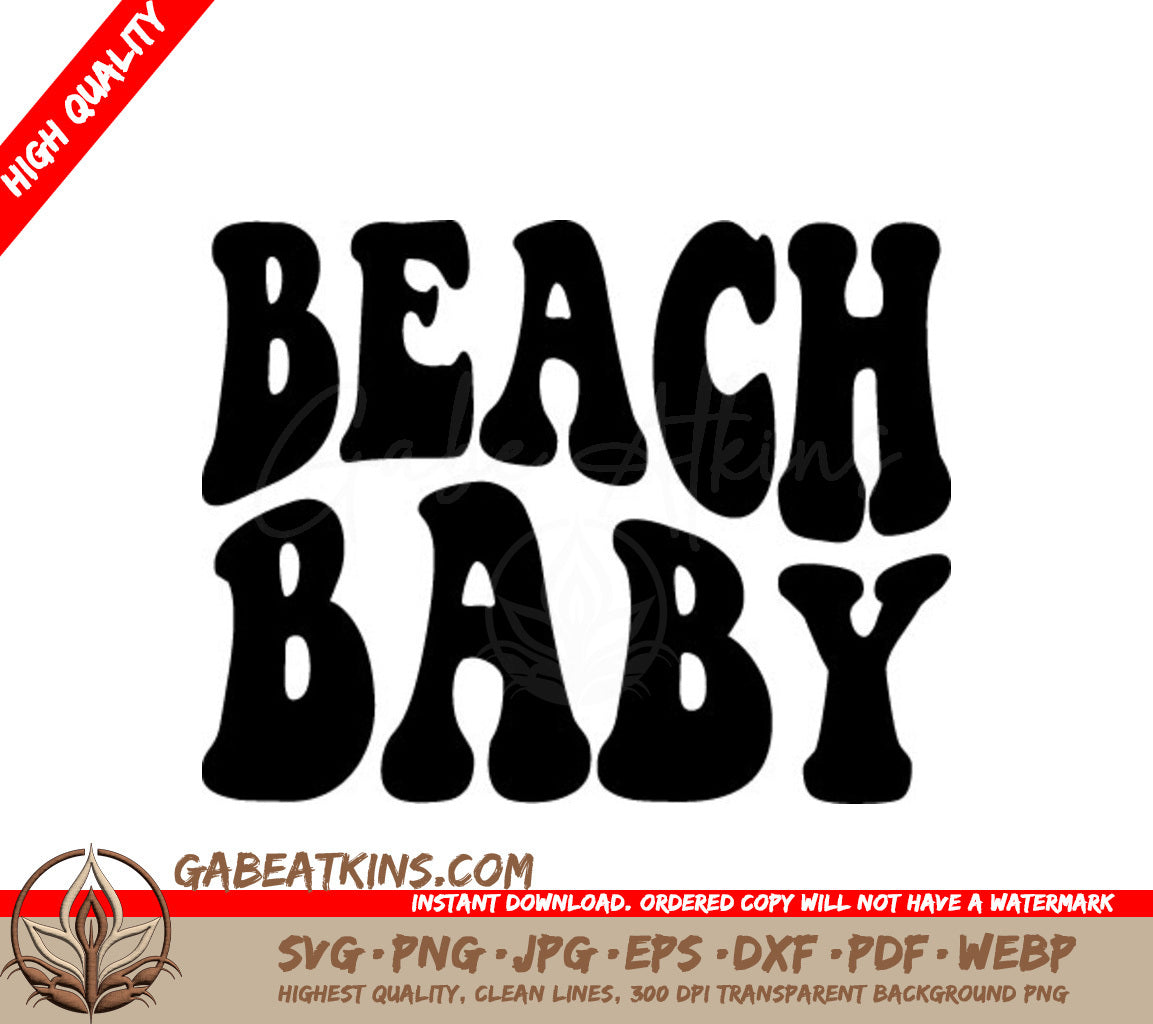 Retro Summer Beach Baby SVG Cut File - Design SVG