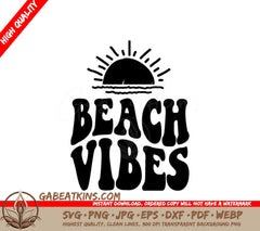 Sunset Beach Vibes SVG Retro Summer Design SVG