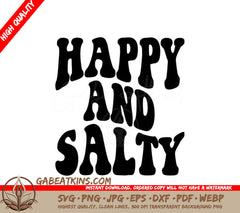 Retro Summer Happy & Salty SVG Design - SVG