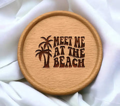 Retro Summer Beach Palm Tree Design SVG - Meet Me At The Beach SVG