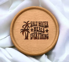 Retro Summer Palm Tree Salt Water Heals Everything SVG SVG