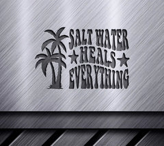Retro Summer Palm Tree Salt Water Heals Everything SVG SVG