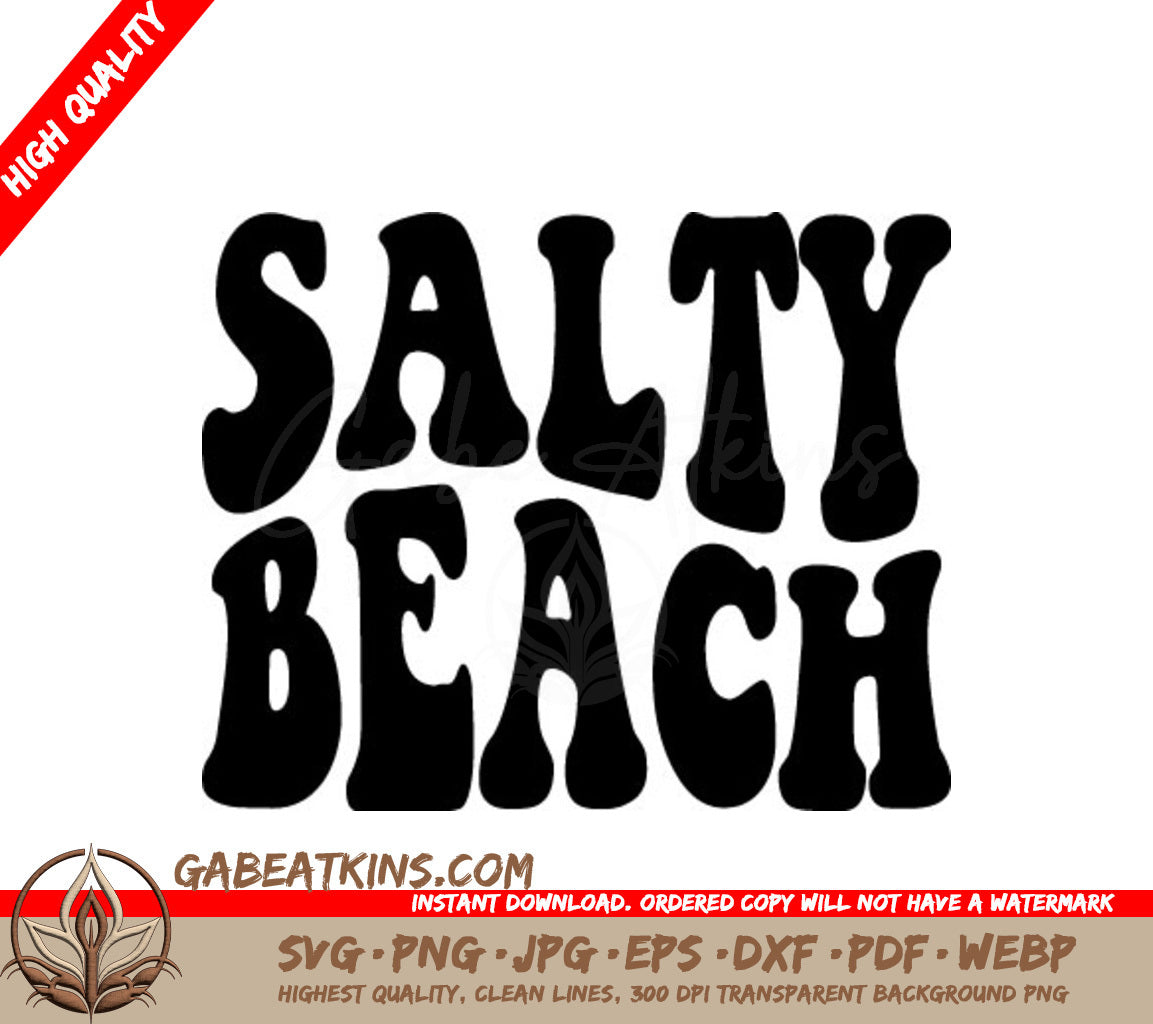 Retro Summer Salty Beach Design SVG - SVG