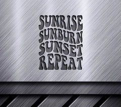 Sunrise Sunburn Sunset Repeat - Retro Summer SVG Design SVG