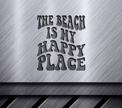 Beach Quote SVG - The Beach Is My Happy Place - Retro Summer Design SVG