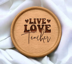 Retro Live Love Teacher SVG Design SVG
