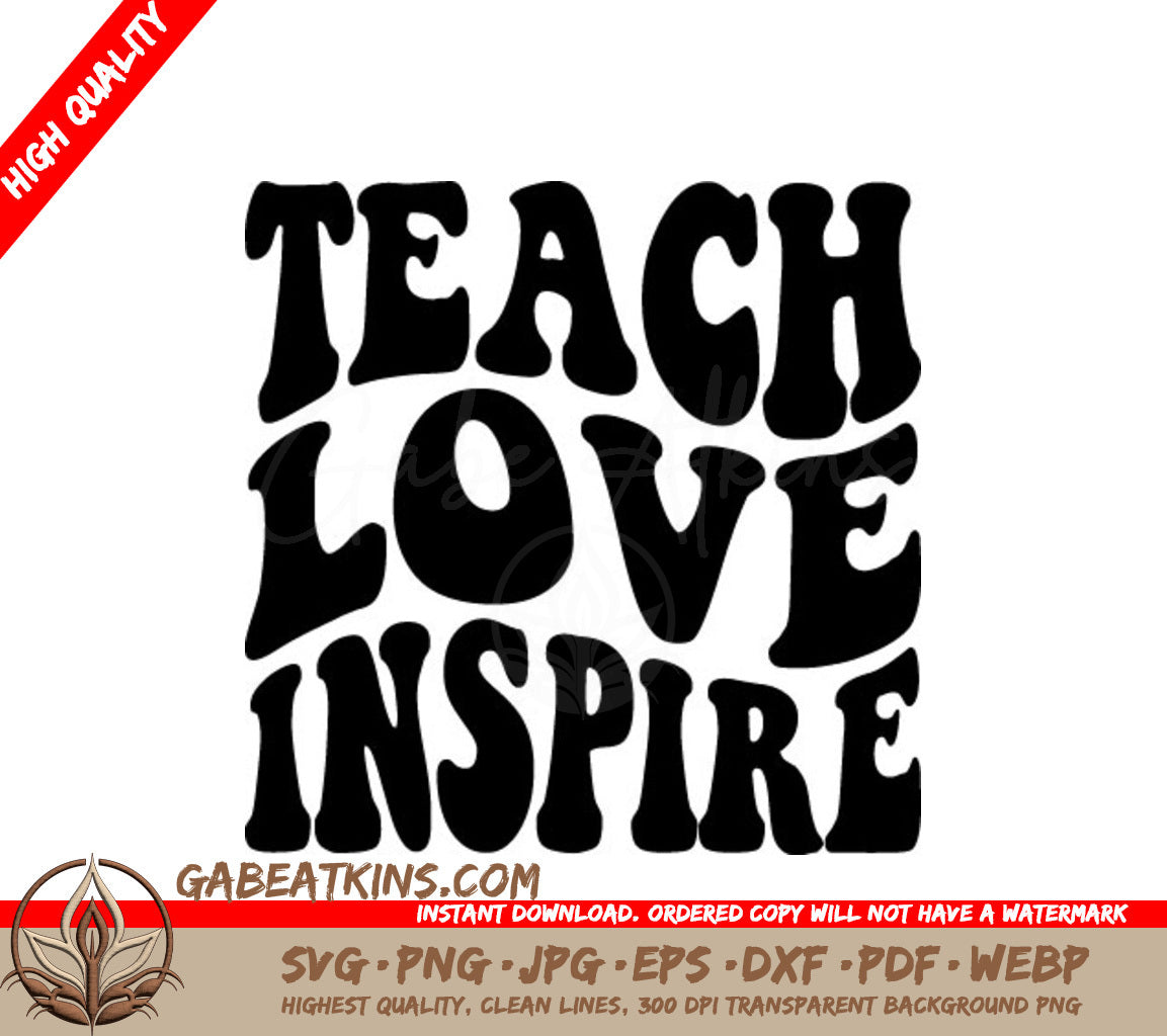 Retro Teacher Teach Love Inspire SVG SVG