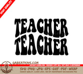 Retro Teacher SVG - Teacher Word Design SVG