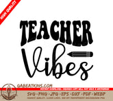 Retro Teacher Vibes SVG - Design with Pencil SVG