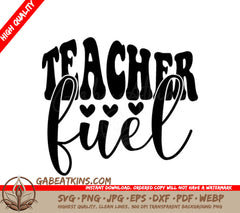 Retro Teacher Fuel SVG - Design with Hearts SVG