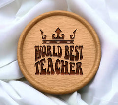 Retro Crown Worlds Best Teacher SVG - Design SVG