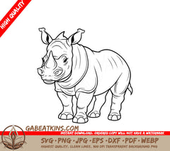 A Rhinoceros On A White Background SVG - Rhinoceros SVG