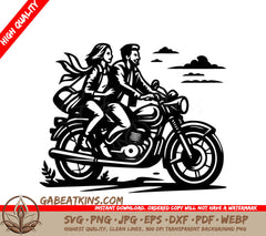 A Man And Woman Riding A Motorcycle SVG - Ride Together SVG