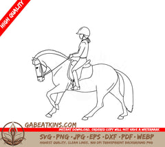 A Woman Riding A Horse SVG - Riding girl are training fjord horse SVG
