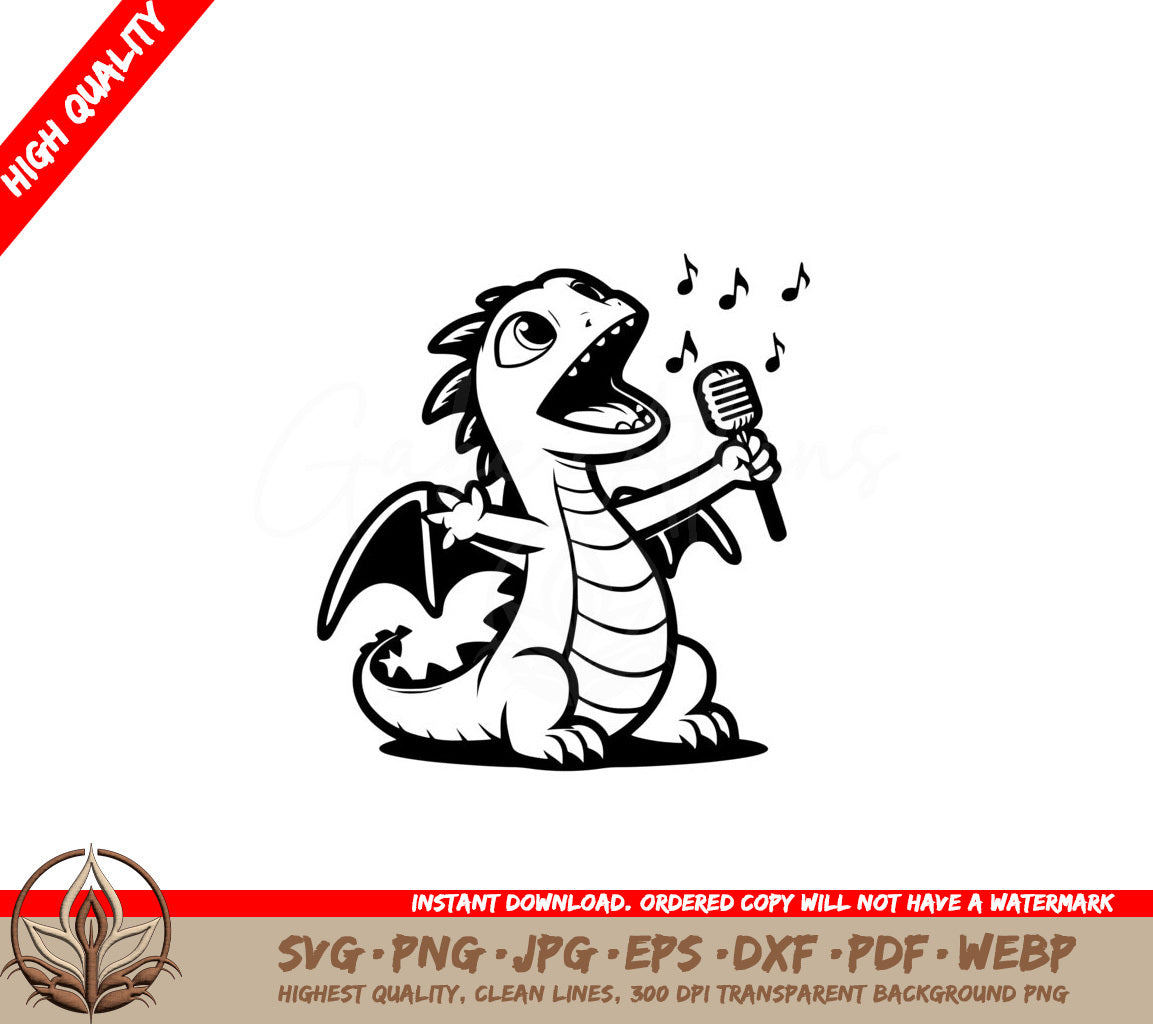 Rockstar Dragon Performance SVG PNG JPG AI PDF DXF EPS and WebP Digital Download