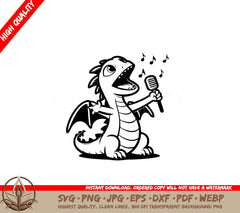 Rockstar Dragon Performance SVG PNG JPG AI PDF DXF EPS and WebP Digital Download