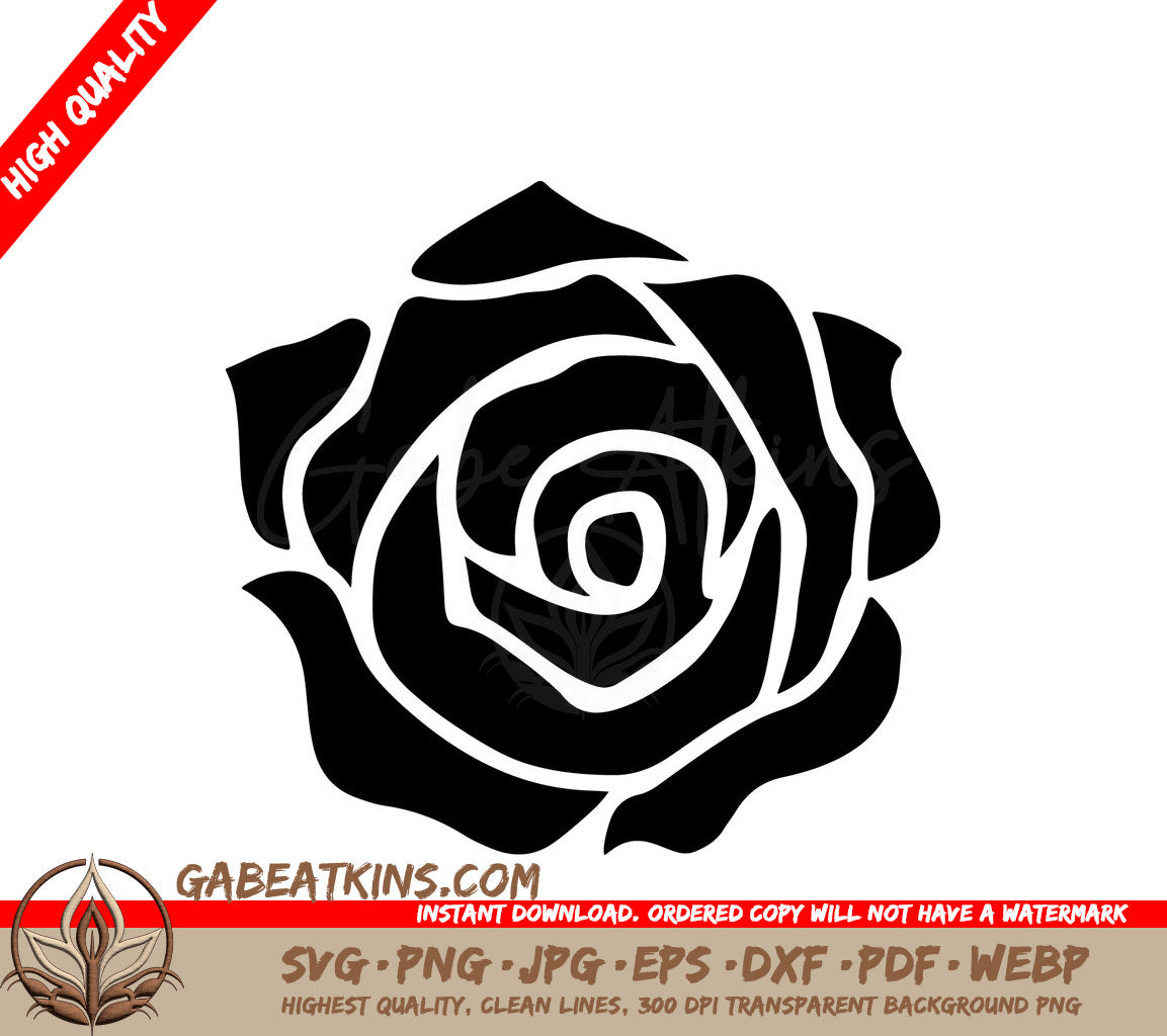 Swirl Center Rose SVG SVG