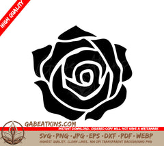 Swirl Center Rose SVG SVG