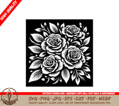 Rose Harmony SVG PNG JPG AI PDF DXF EPS WebP - Digital Download
