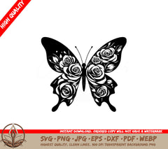 Rosy Winged Flutter SVG PNG JPG AI PDF DXF EPS WebP Digital Download