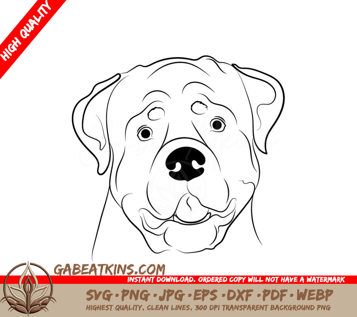 Rottweiler Face SVG SVG
