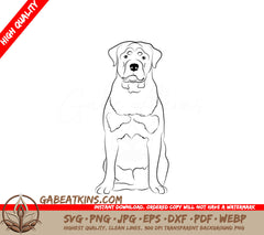 Rottweiler Dog Sitting SVG SVG
