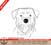 Rottweiler Face SVG Outline Clipart SVG