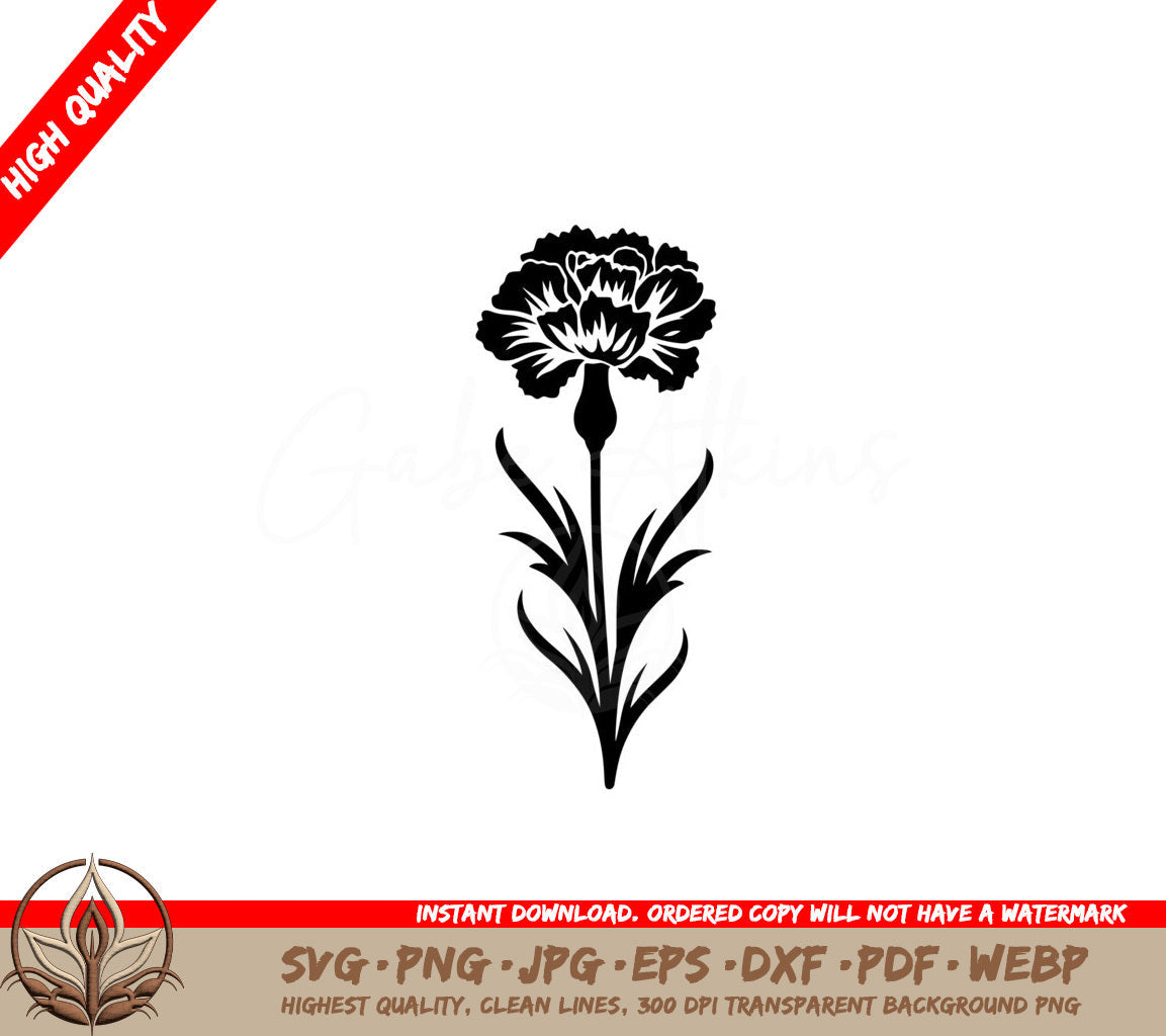 Ruffled Carnation SVG