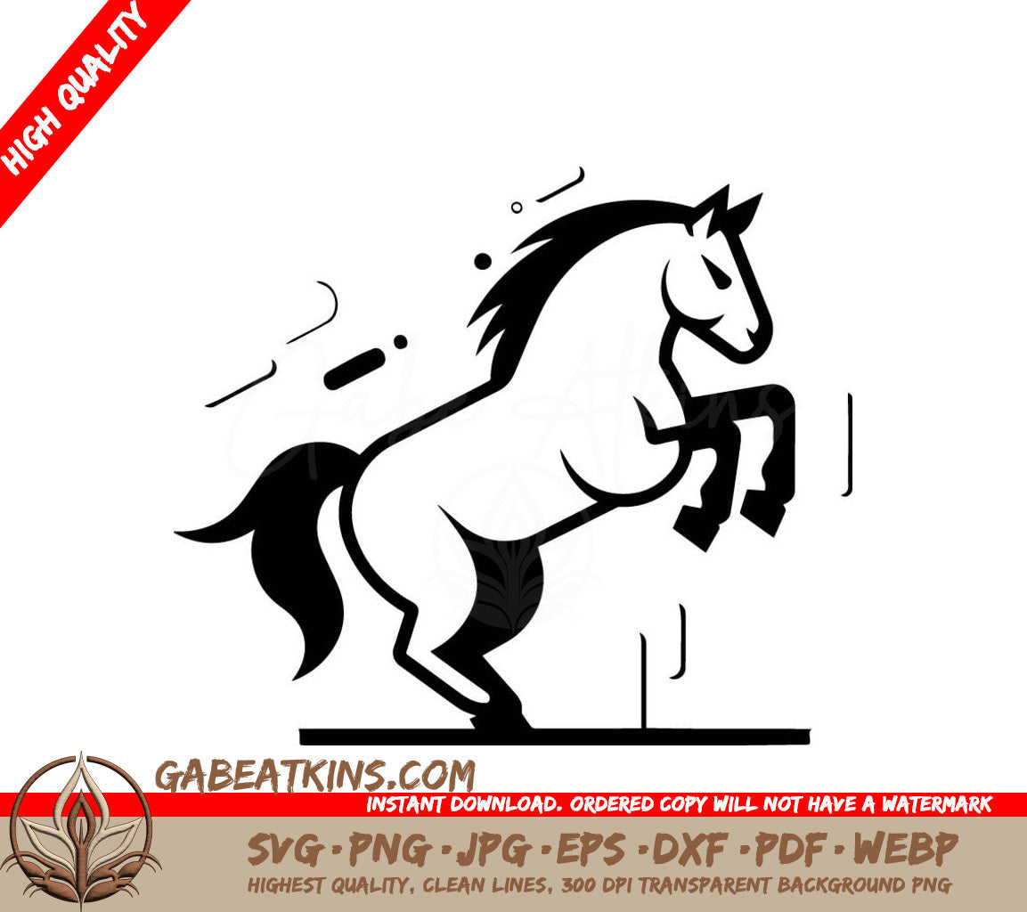 A Horse On Its Hind Legs SVG - Running horse Vector illustration in flat style Isolated on white background SVG