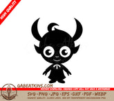 Cowboy Silhouette with Gun - Monster Horns & Big Eyes SVG SVG