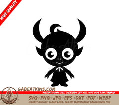 Cowboy Silhouette with Gun - Monster Horns & Big Eyes SVG SVG