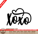 Xoxo Heart Silhouette SVG SVG