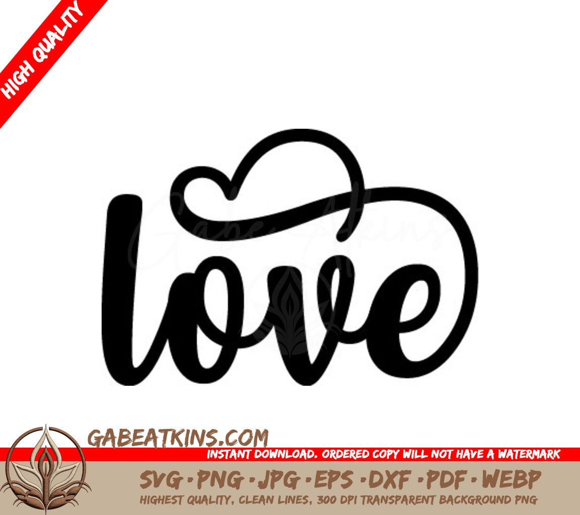 Cursive Love Heart SVG  SVG