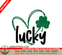 Lucky Heart Shamrock SVG SVG