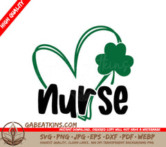 Nurse Shamrock Heart SVG SVG