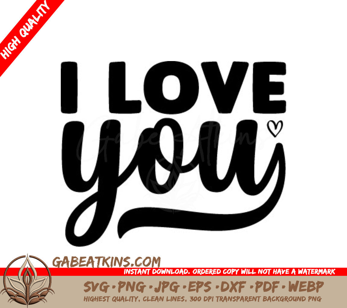 I Love You Silhouette SVG SVG