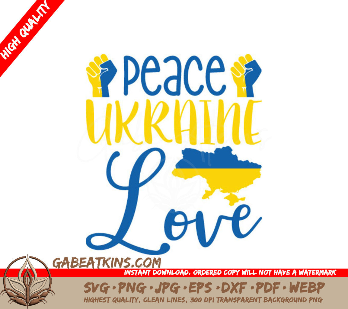 Peace Love Ukraine SVG SVG