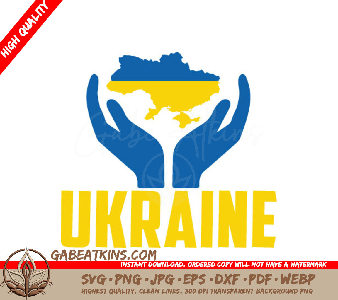 Ukraine Hands Map SVG SVG