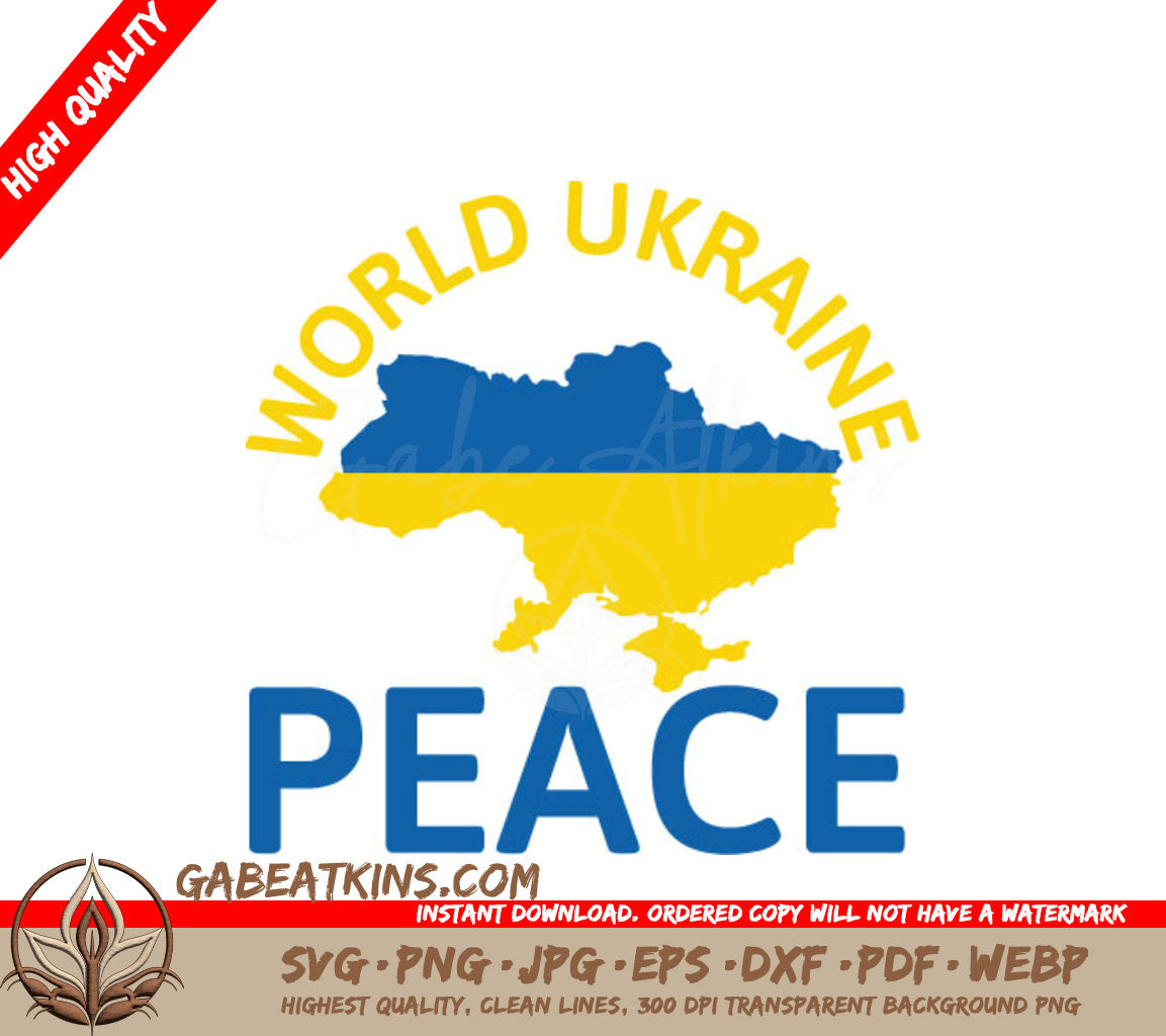 Ukraine Peace Map SVG Design SVG