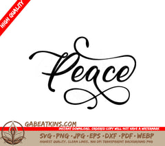Calligraphy Peace SVG Design SVG